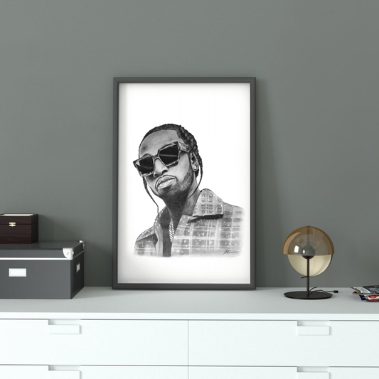 'Pop Smoke' Pencil on Paper - Print